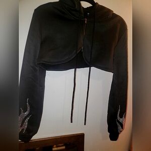 Black Cropped Hoodie Last One Final Price